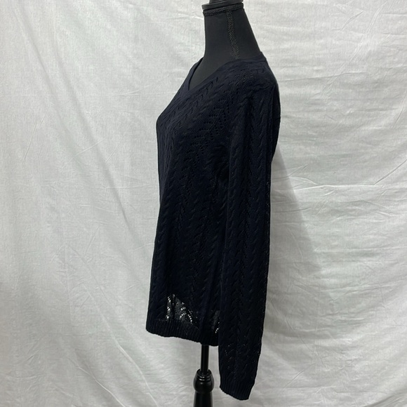 Croft and Barrow black knit pullover sweater, size X-Large - Picture 2 of 7